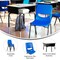 Emma and Oliver Jacobs Desk/Chair Set with Metal Open Front Storage Box, Desktop, Metal Frame and Stackable Flex Comfort Classroom Chair